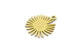 Brass Sun Charm, 24 Raw Brass Sun Charms With 1 Loop, Charm Pendants (16x14x0.60mm) A3136