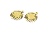 Brass Sun Charm, 24 Raw Brass Sun Charms With 1 Loop, Charm Pendants (16x14x0.60mm) A3136