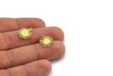 Brass Sun Charm, 24 Raw Brass Sun Charms With 1 Loop, Charm Pendants (16x14x0.60mm) A3136