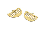 Semi Circle Charm, 24 Raw Brass Semi Circle Charms With 1 Loop, Pendant Charms (18x13x0.60mm) A3125