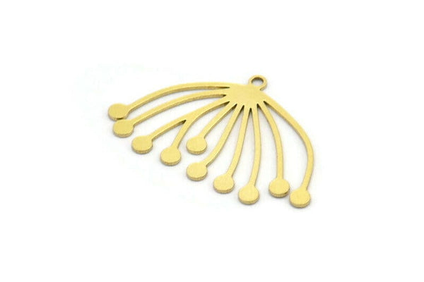 Brass Dandelion Charm, 24 Raw Brass Taraxacum Charms With 1 Loop (24x16x0.60mm) A3160