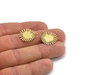 Brass Sun Charm, 12 Raw Brass Sun Charms With 1 Loop, Charm Pendants (20x18x0.60mm) A3135