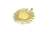 Brass Sun Charm, 8 Raw Brass Sun Charms With 1 Loop, Charm Pendants (24x22x0.60mm) A3141