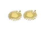 Brass Sun Charm, 8 Raw Brass Sun Charms With 1 Loop, Charm Pendants (24x22x0.60mm) A3141