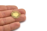 Brass Sun Charm, 8 Raw Brass Sun Charms With 1 Loop, Charm Pendants (24x22x0.60mm) A3141