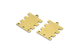 Pirinç Dikdörtgen Charm, 4 Delikli 12 Ham Pirinç Dikdörtgen Charm, Küpe Charm'ları, Bağlantı Parçaları (18x14x0,60 mm) A3123