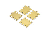 Pirinç Dikdörtgen Charm, 4 Delikli 12 Ham Pirinç Dikdörtgen Charm, Küpe Charm'ları, Bağlantı Parçaları (18x14x0,60 mm) A3123