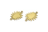 Brass Sun Connector, 24 Raw Brass Sun Connectors With 2 Loops, Charm Pendants (18x14x0.60mm) A3121