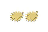 Brass Sun Charm, 12 Raw Brass Sun Charms With 1 Loop, Charm Pendants (19x15x0.60mm) A3166