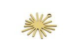 Brass Sun Charm, 24 Raw Brass Sun Charms With 1 Loop, Charm Pendants (20x18x0.60mm) A3130