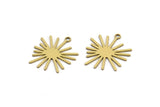 Brass Sun Charm, 24 Raw Brass Sun Charms With 1 Loop, Charm Pendants (20x18x0.60mm) A3130