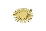Brass Sun Charm, 8 Raw Brass Sun Charms With 1 Loop, Charm Pendants (24x22x0.60mm) A3134