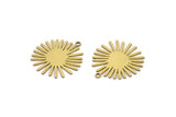 Brass Sun Charm, 8 Raw Brass Sun Charms With 1 Loop, Charm Pendants (24x22x0.60mm) A3134