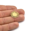 Brass Sun Charm, 8 Raw Brass Sun Charms With 1 Loop, Charm Pendants (24x22x0.60mm) A3134
