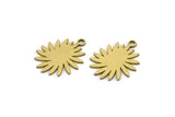 Brass Sun Charm, 24 Raw Brass Sun Charms With 1 Loop, Charm Pendants (17x13x0.60mm) A3120