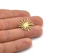 Brass Sun Charm, 10 Raw Brass Sun Charms With 1 Loop, Charm Pendants (24x22x0.60mm) A3128