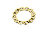 Pirinç Çiçek Tılsımı, 24 Ham Pirinç Çiçek Tılsımı, Küpe Tılsımı (20x19x0,60 mm) A3092
