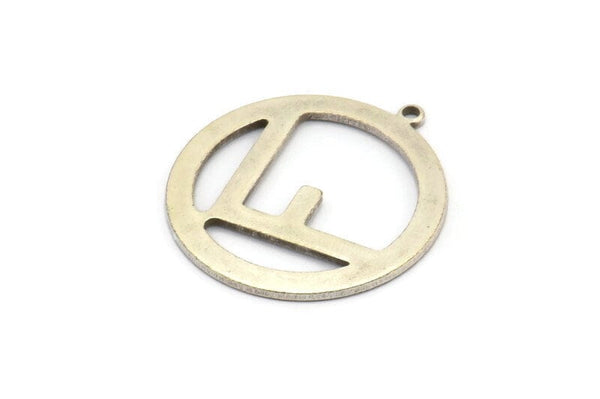 Gümüş Yuvarlak Charm, 1 Halkalı 6 Antik Gümüş Kaplama Pirinç Yuvarlak Kolye, Küpeler, Kolye Uçları, Bulgular (25x27x1mm) D1186 H1130