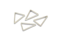 Silver Triangle Charm, 24 Silver Tone Triangle Ring Charms (16x12x1.2mm) BS 2158