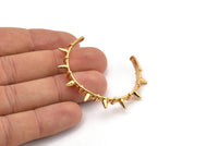 Gold Spike Pendant, 1 Gold Plated Spike Pendants with 2 Holes, Jewelry Findings (103x6.5x5x1.7mm) V038 Q0251