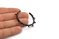 Black Spike Pendant, 1 Oxidized Brass Black Spike Pendant with 2 Holes, Jewelry Findings (103x6.5x5x1.7mm) V038 S479