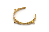 Textured Charm, 2 Raw Brass Textured Charms, Pendant Findings with 2 Holes (103x7x4.5x1.4mm) V039