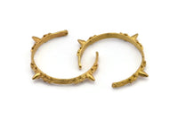 Textured Charm, 2 Raw Brass Textured Charms, Pendant Findings with 2 Holes (103x7x4.5x1.4mm) V039
