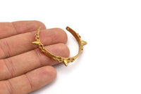 Textured Charm, 2 Raw Brass Textured Charms, Pendant Findings with 2 Holes (103x7x4.5x1.4mm) V039