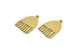 Brass Irregular Charm, 12 Raw Brass Irregular Shaped Charms With 1 Loop, Findings (19x14x0.60mm) A3126