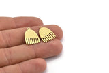 Brass Irregular Charm, 12 Raw Brass Irregular Shaped Charms With 1 Loop, Findings (19x14x0.60mm) A3126
