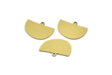 Semi Circle Charm, 12 Raw Brass Irregular Shaped Semi Circle Charms With 1 Loop, Pendant Charms (13x18x0.60mm) A3153