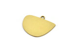 Semi Circle Charm, 10 Raw Brass Irregular Shaped Semi Circle Charms With 1 Loop, Pendant Charms (16x18x0.60mm) A3156