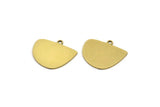 Semi Circle Charm, 10 Raw Brass Irregular Shaped Semi Circle Charms With 1 Loop, Pendant Charms (16x18x0.60mm) A3156