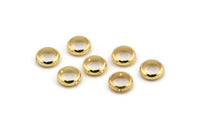 8mm Circle Connector, 25 Gold Lacquer Plated Brass Circle Ring Connector With 2 Holes, Findings (8x2.5mm) BS 1850 Q0602