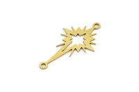 Pirinç Kutup Yıldızı Tılsımı, 24 Ham Pirinç, Pirinç Tılsımlar, 2 Halkalı Pirinç Kutup Yıldızı Tılsımları (28x16x0,60 mm) A3188