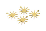 Brass Star Charm, 24 Raw Brass Star Charms With 1 Loop, Charm Pendants (20x18x0.60mm) A3233