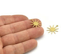 Brass Star Charm, 24 Raw Brass Star Charms With 1 Loop, Charm Pendants (20x18x0.60mm) A3233