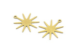 Brass Star Charm, 12 Raw Brass Star Charms With 1 Loop, Charm Pendants (23x21x0.60mm) A3232