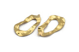 Brass Drop Charm, 12 Raw Brass Irregular Charms With 1 Loop, Earrings, Pendants, Findings (32x18x0.60mm) D1260