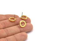 Brass Circle Earring, 6 Raw Brass Roman Numerals Stud Earrings (12x2mm) Bs 2177 A1174
