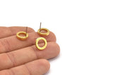 Brass Circle Earring, 6 Raw Brass Roman Numerals Stud Earrings (12x2mm) Bs 2177 A1174