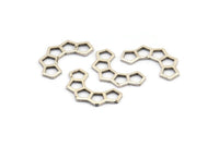 Gümüş Petek Charm, 25 Antik Gümüş Kaplamalı Pirinç Yarı Petek Charm (17x9,5x5x0,8 mm) E049 H0276
