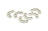Gümüş Petek Charm, 25 Antik Gümüş Kaplamalı Pirinç Yarı Petek Charm (17x9,5x5x0,8 mm) E049 H0276