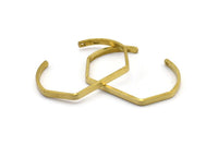 Modest Brass Cuff, 2 Raw Brass Cuff Bracelet Blank Bangle With 1 Hole (4x2x63x44mm) R034