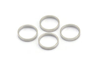 Silver Circle Connector, 24 Silver Tone Circle Connectors, Rings, Findings (14x2mm) BS 2101