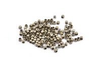 100 Silver Tone Brass Tiny Square Cube Spacer Beads (2.5 Mm) Brs 800 (b0076)