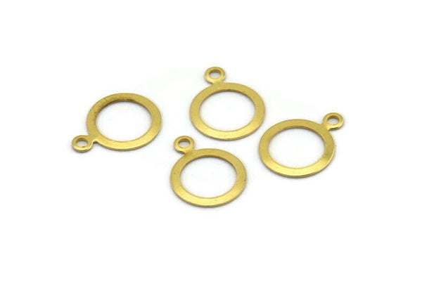 Brass Round Finding, 50 Raw Brass Round Charms, Findings (10mm) Brs 92 A0534