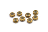 Silicone And Brass Bead Keeper, 12 Raw Brass Bead Keeper, Silicone And Brass, Rondelle (9x4mm) Y264