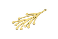 Brass Leaf Charm, 10 Raw Brass Branch Charms With 1 Loop, Charm Pendants (43x19x0.60mm) A3203