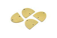 Pirinç D Şeklinde Tılsım, 2 Delikli 12 Ham Pirinç D Şeklinde Tılsım, Küpeler, Bulgular (15x13x0,60 mm) A3210